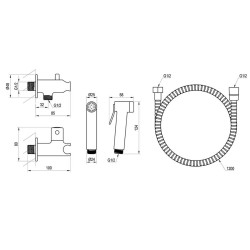 Bidetta rokas duša RAVAK ar sienas vārstu BM 040.01