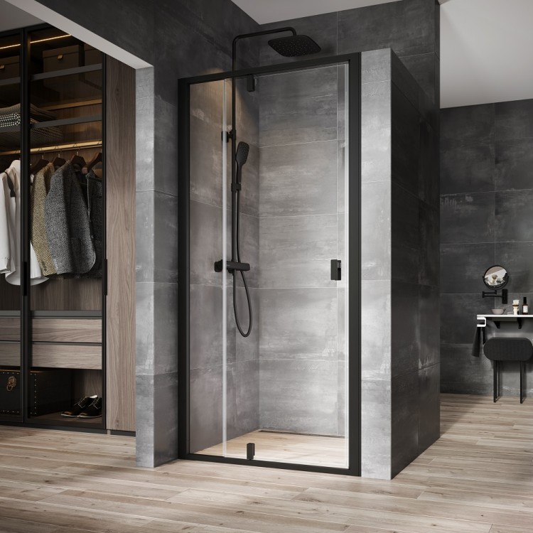 Dušas durvis RAVAK NEXTY NDOP2 110 cm, melns/melns