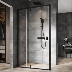 Dušas stūris taisnstūra RAVAK NEXTY NDOP2+NPSS 100x90 cm, melns