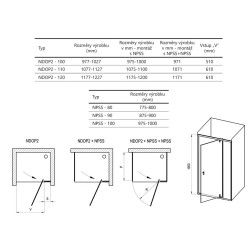 Dušas durvis RAVAK NEXTY NDOP2 100 cm, balts/balts