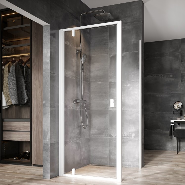 Dušas stūris kvadrātveida RAVAK NEXTY NDOP1+NPSS 80x80 cm, balts matēts