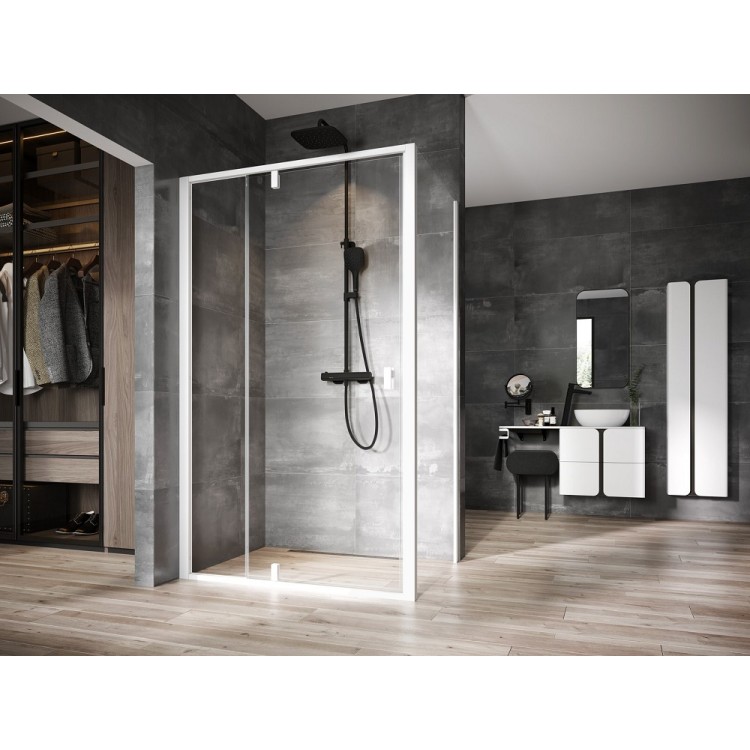 Dušas stūris taisnstūra RAVAK NEXTY NDOP2+NPSS 100x90 cm, matēts balts