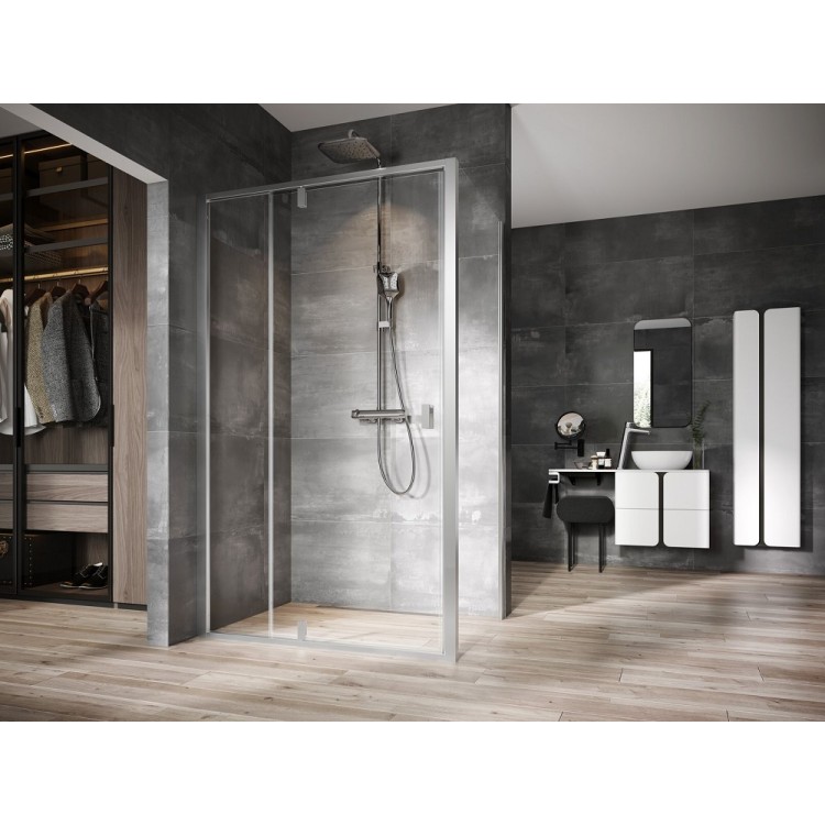 Dušas stūris taisnstūra RAVAK NEXTY NDOP2+NPSS 100x90 cm, satīns