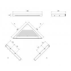 Stūra plaukts Ravak SLIM C 290x139 mm, melns X07P650
