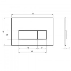 Noskalošanas taustiņš Ravak UNI SLIM, melns X01744