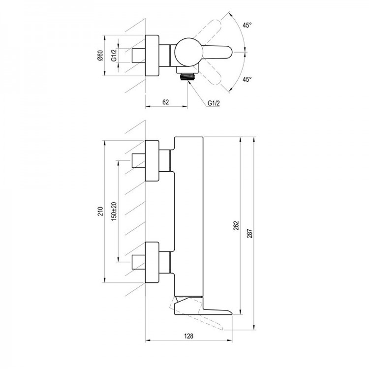 Dušas maisītājs RAVAK PURI PU 032.20