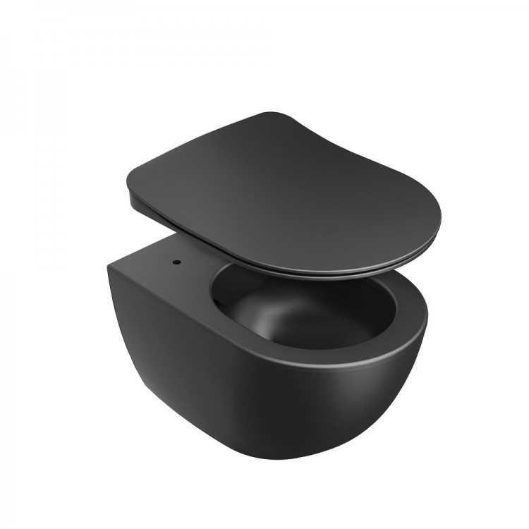 Tualetes pods piekaramais Ravak Uni Chrome RimOff, melns