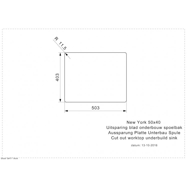 Virtuves izlietne Reginox New York Comfort 54x44 cm (50x40), R27646