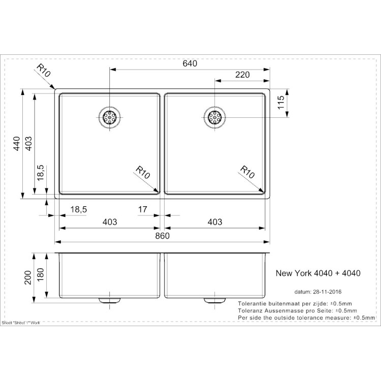 Virtuves izlietne Reginox New York 86x44 cm, R28254