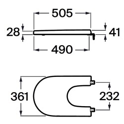 Bidē Soft Close vāks Roca OPTICA, balts