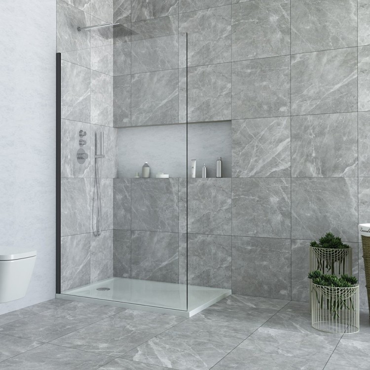 Dušas siena Roth AI TWF 110x202 cm, black elox/stikls