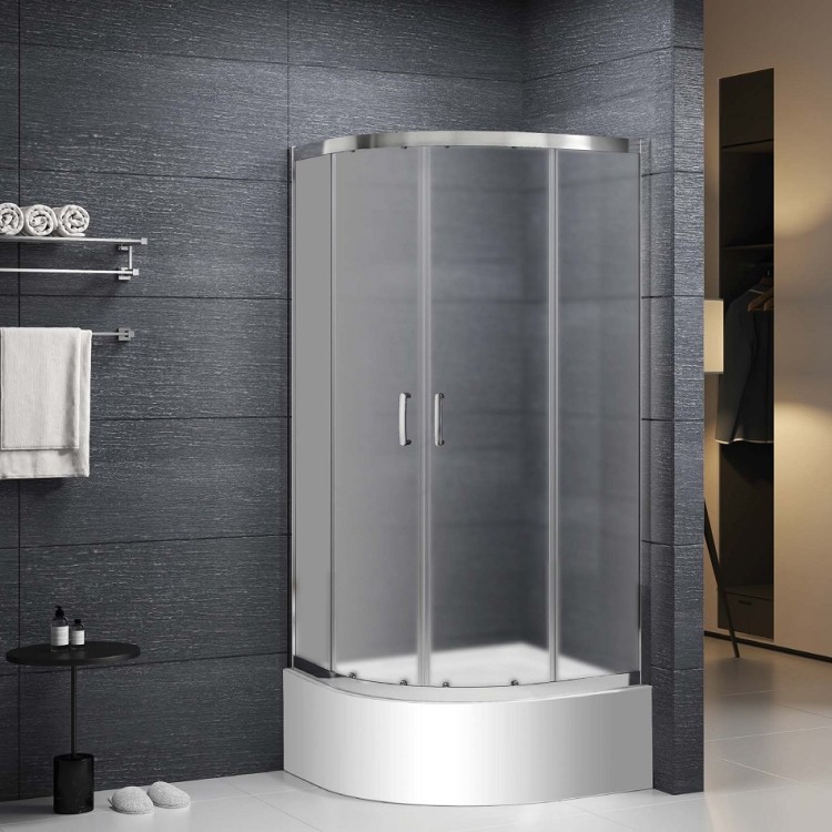 Dušas stūris pusapaļš Roth MUNDIS 900x900mm, tweed glass