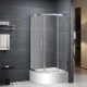 Dušas stūris pusapaļš Roth MUNDIS 900x900mm, tweed glass