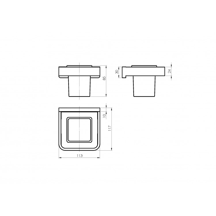 Glāze ar turētāju Rubineta EDELA, 670104BK