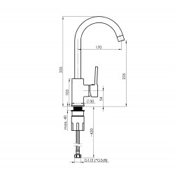 Virtuves izlietnes maisītājs Rubineta, Axe-33 (BR)