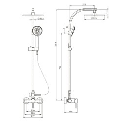 Dušas sistēma Rubineta DINA + Ultra-15, 170494