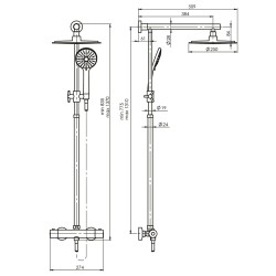 Termostata dušas sistēma Rubineta ETNA Thermo-15, 170493