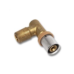 Presējamais līkums 90° ar ārējo vītni daudzslāņu caurulēm 16 x 1/2'' Sanha TH