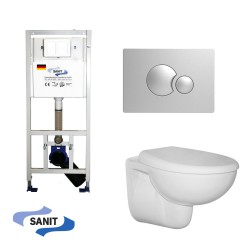 Komplekts Sanit OBT rāmis +poga+Aqualine Classic WC pods ar SC vāku, 4171/OBK