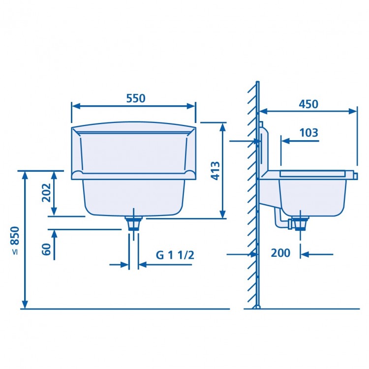 Sanit Saimniecības izlietne 55x45cm, 4320 (60.005.B6..099)