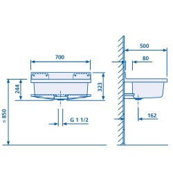 Sanit Saimniecības izlietne 70x50cm, 4325 (60.007.01..0099)