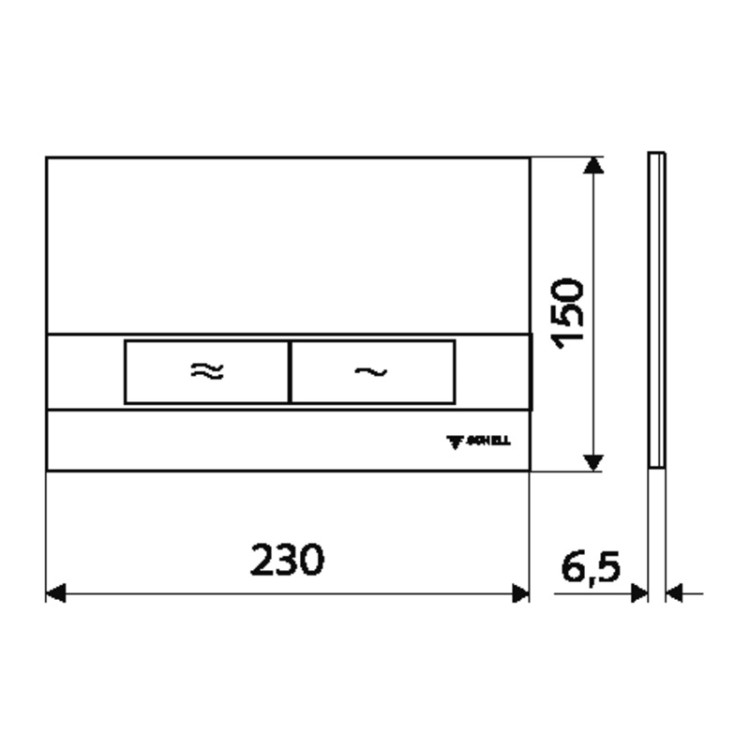 Noskalošanas taustiņš Schell Montus Board, matēts hroms