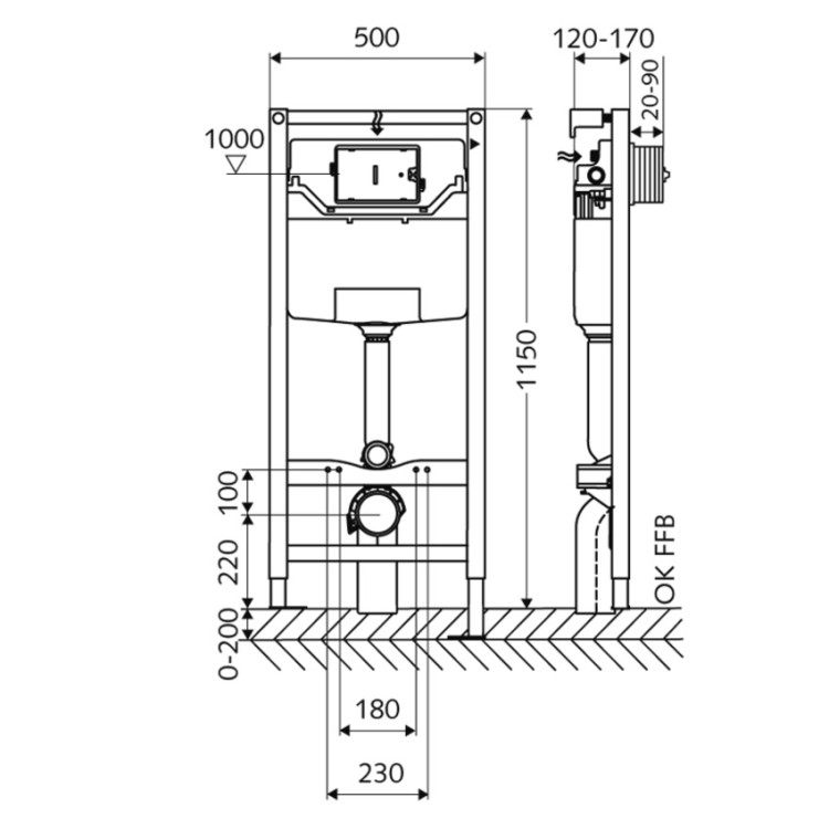 Komplekts Ravak Flow RimOff + Schell rāmis ar matēta hroma pogu Tower