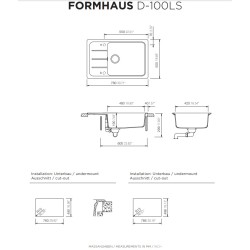 Virtuves izlietne Schock FORMHAUS D-100LS 78x50cm, asphalt