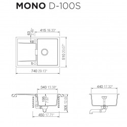Virtuves izlietne Schock MONO D-100S 74x51cm, rouge