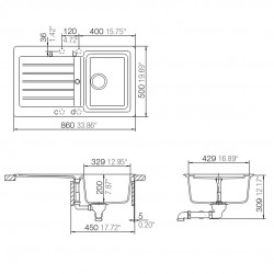 Virtuves izlietne Schock TYPOS D-100 86x50cm, asphalt