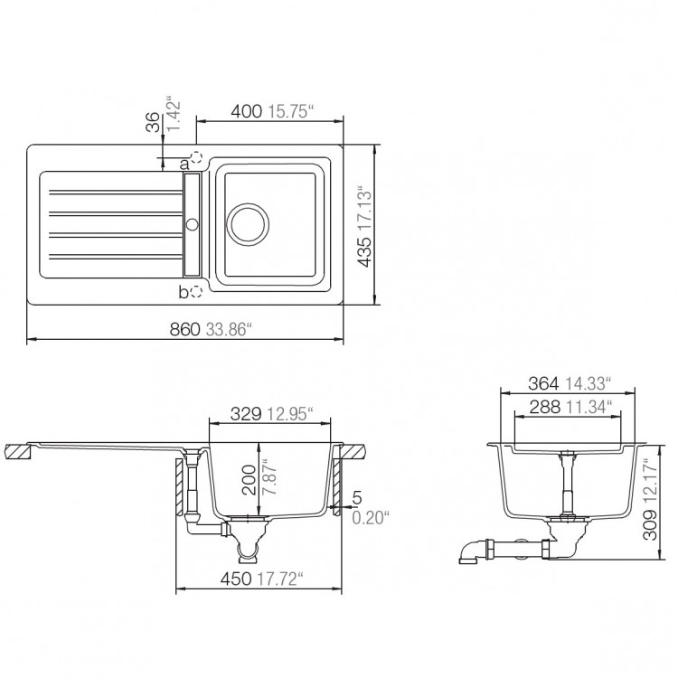 Virtuves izlietne Schock TYPOS D100S 86x43.5cm, nero