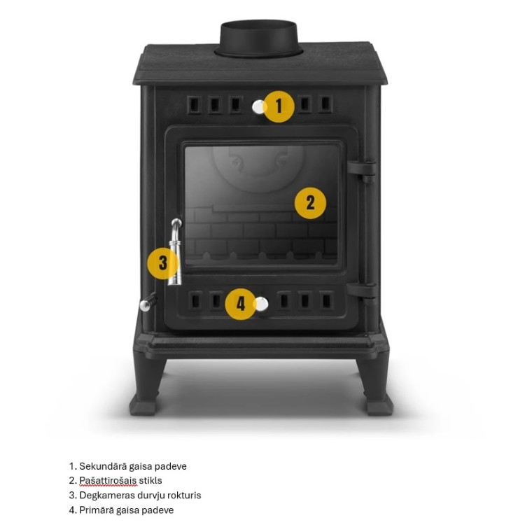 Čuguna malkas krāsns OSVAD 7kW