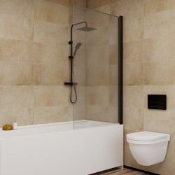 Vannas sieniņa Stikla Serviss LIA BLACK 600mm