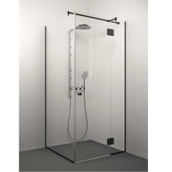 Dušas stūris taisnstūra Stikla Serviss VERONICA Black 120x80cm