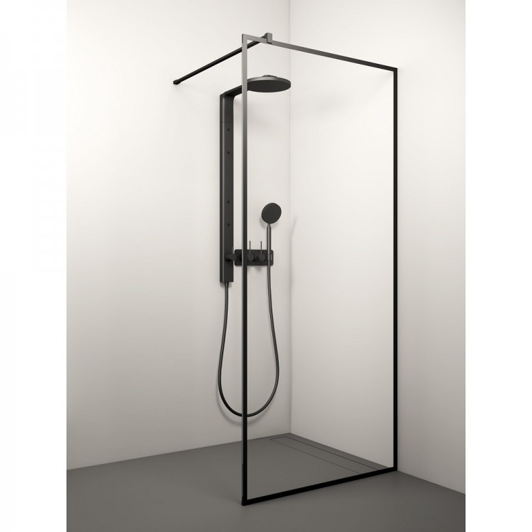 Dušas siena Stikla Serviss KAIRA BLACK Deep1 1200mm