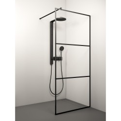 Dušas siena Stikla Serviss KAIRA BLACK Deep2 1200mm