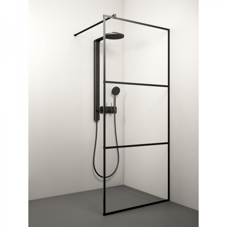Dušas siena Stikla Serviss KAIRA BLACK Deep2 1200mm