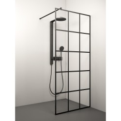 Dušas siena Stikla Serviss KAIRA BLACK Deep3 1200mm