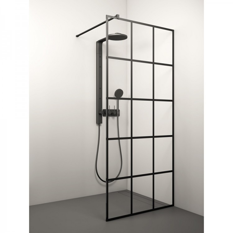 Dušas siena Stikla Serviss KAIRA BLACK Deep3 1200mm