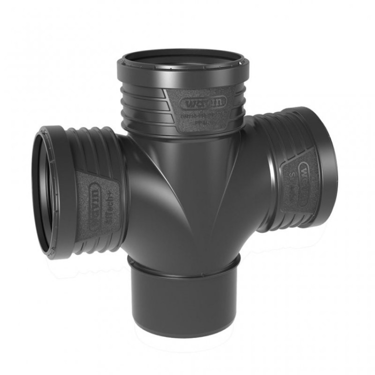 Kanalizācijas dubultatzars SiTech+ Dn 110/110/110 87.5 GR