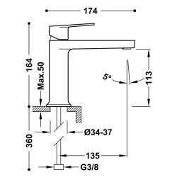 Izlietnes maisītājs ECO PROJECT TRES, melna metālika 22110401KM