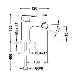 Bidē maisītājs LOFT TRES, balts matēts 22212001BM