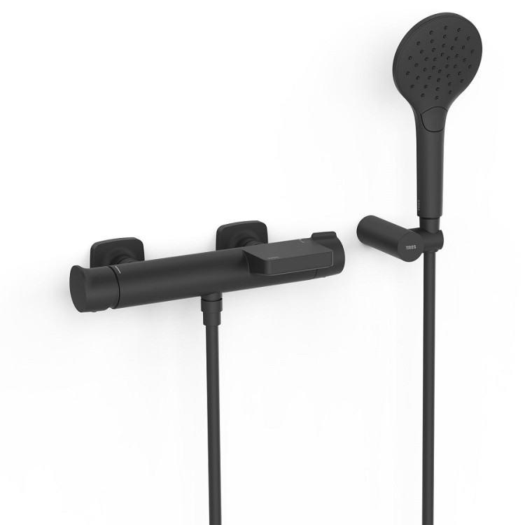 Vannas un dušas maisītājs LOFT TRES ar integrētu pārslēdzēju, melns matēts 22217001NM