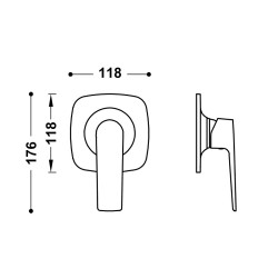 Dušas iebūvējamā maisītāja dekoratīvā daļa LOFT TRES, balts matēts 22227801BM