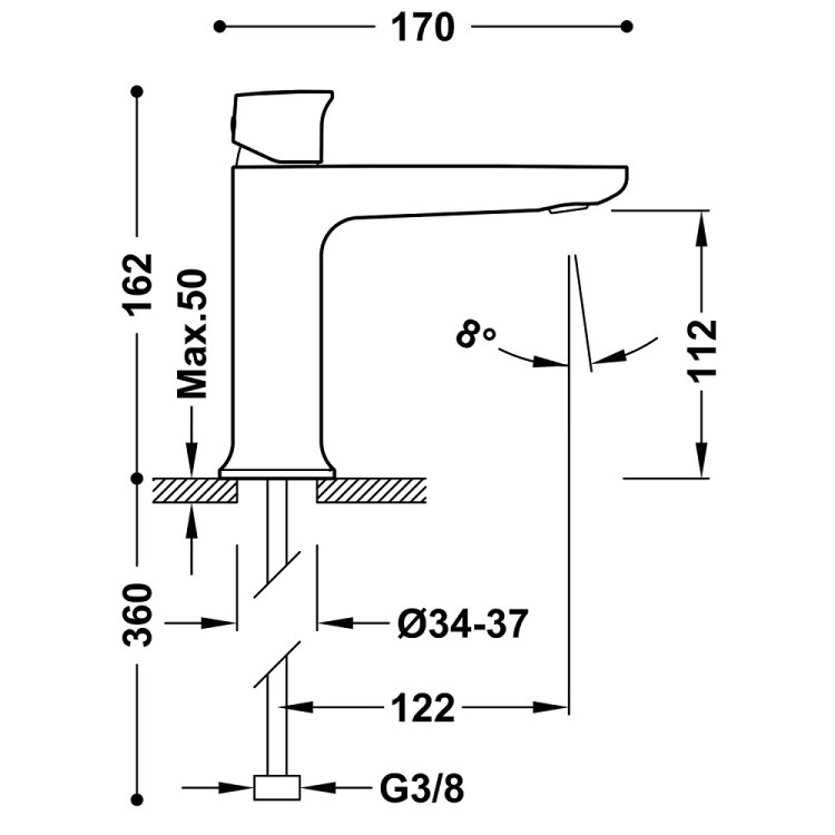 Izlietnes maisītājs LOFT TRES, golden cava 22210402CA