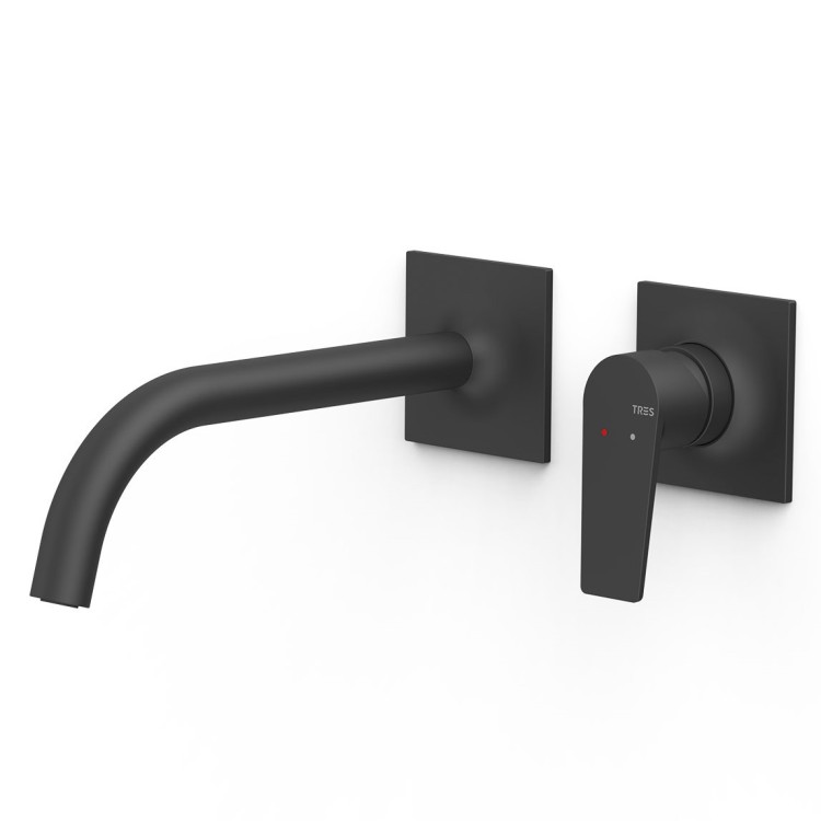 Iebūvējamā izlietnes maisītāja TRES PROJECT dekoratīvā daļa 21.6cm, melns matēts, 22130002NM