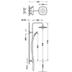 Dušas sistēma CANIGO-TRES, hroms 21819110