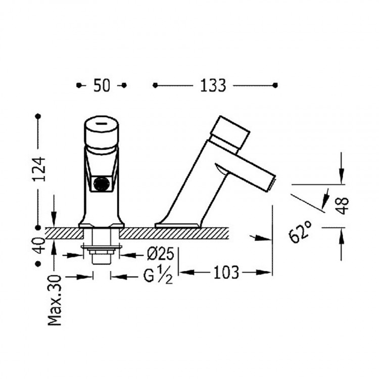 Izlietnes krāns ar taimeri TEMPOTRES, 01210302