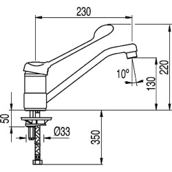 Izlietnes jaucējkrāns MONOTRES 2000, 17233311