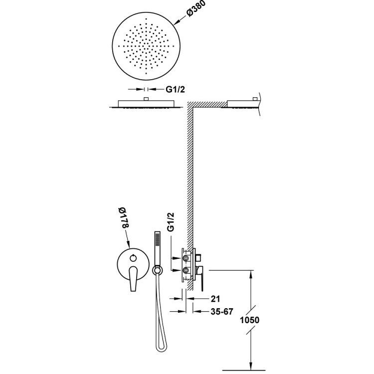 Vannas un dušas iebūvējamais maisītājs TRES CLASS Rapid-box, 20528005